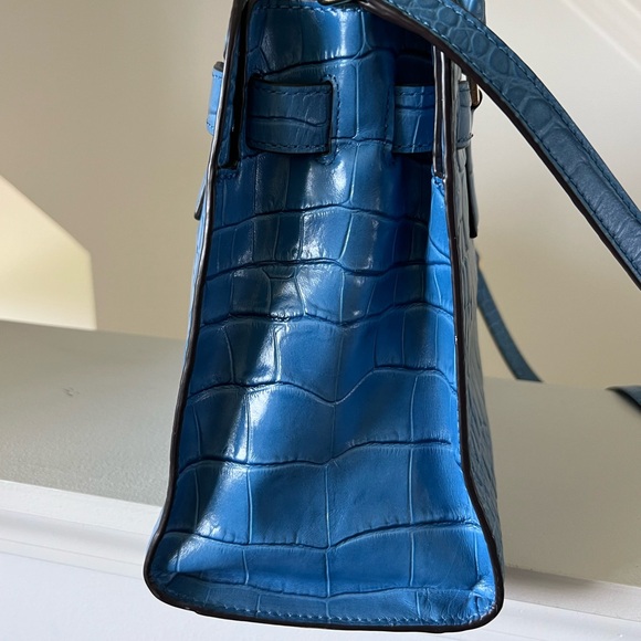 Michael Kors Croc Embossed bag blue leather - Picture 5 of 12